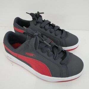 Puma Gray and Red Lace Up Sneakers Size 5.5
